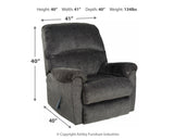 Ballinasloe Smoke Chenille Recliner - Ella Furniture