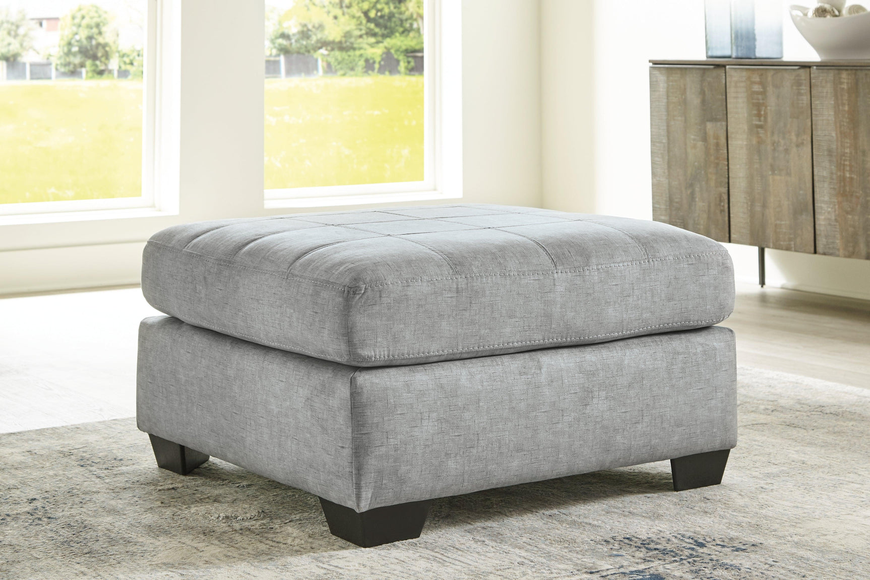 Falkirk Steel 2-Piece Sectional With Ottoman - Ella Furniture