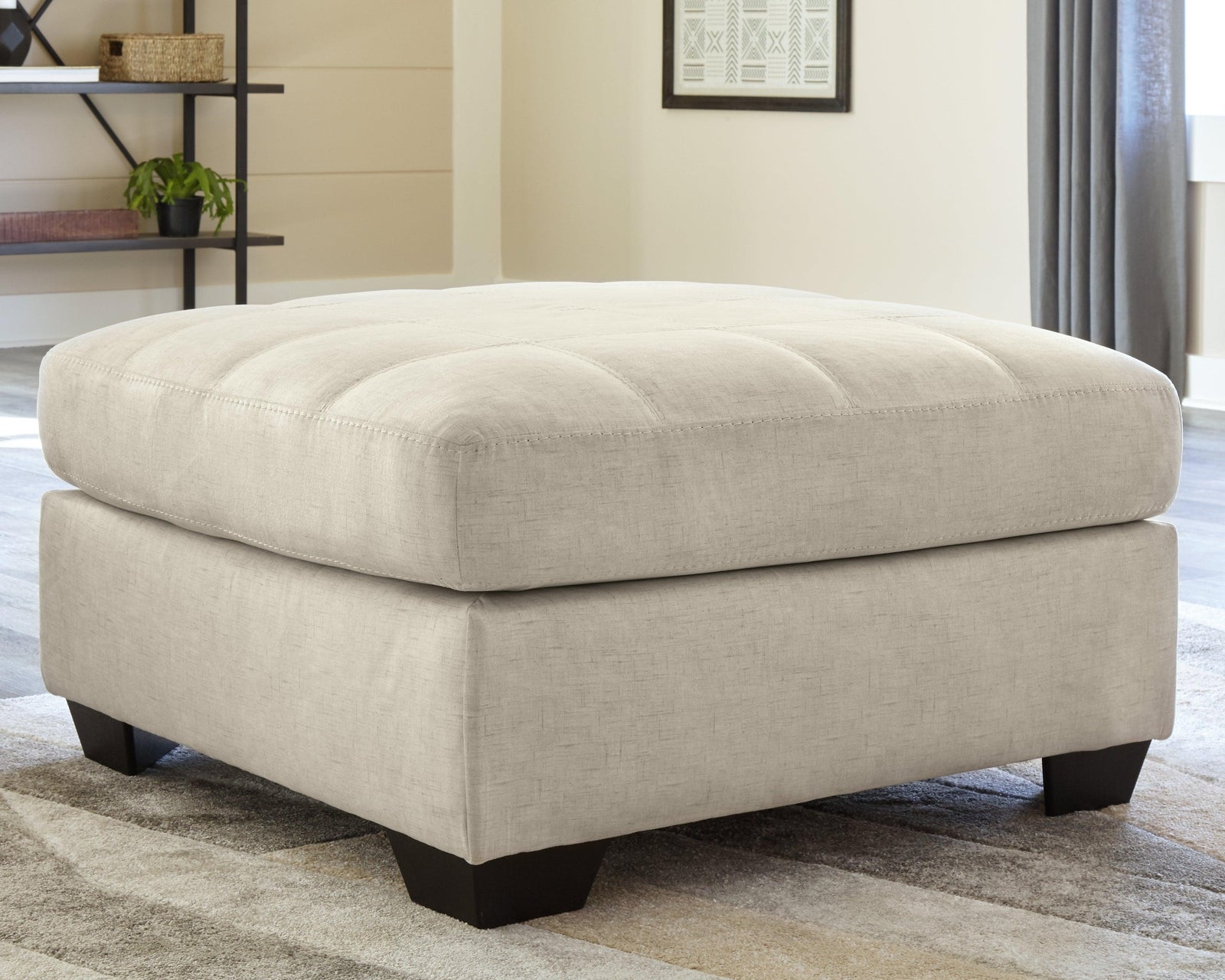 Falkirk Parchment Chenille Oversized Accent Ottoman - Ella Furniture