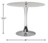 Tulip Silver 36" Dining Table - Ella Furniture