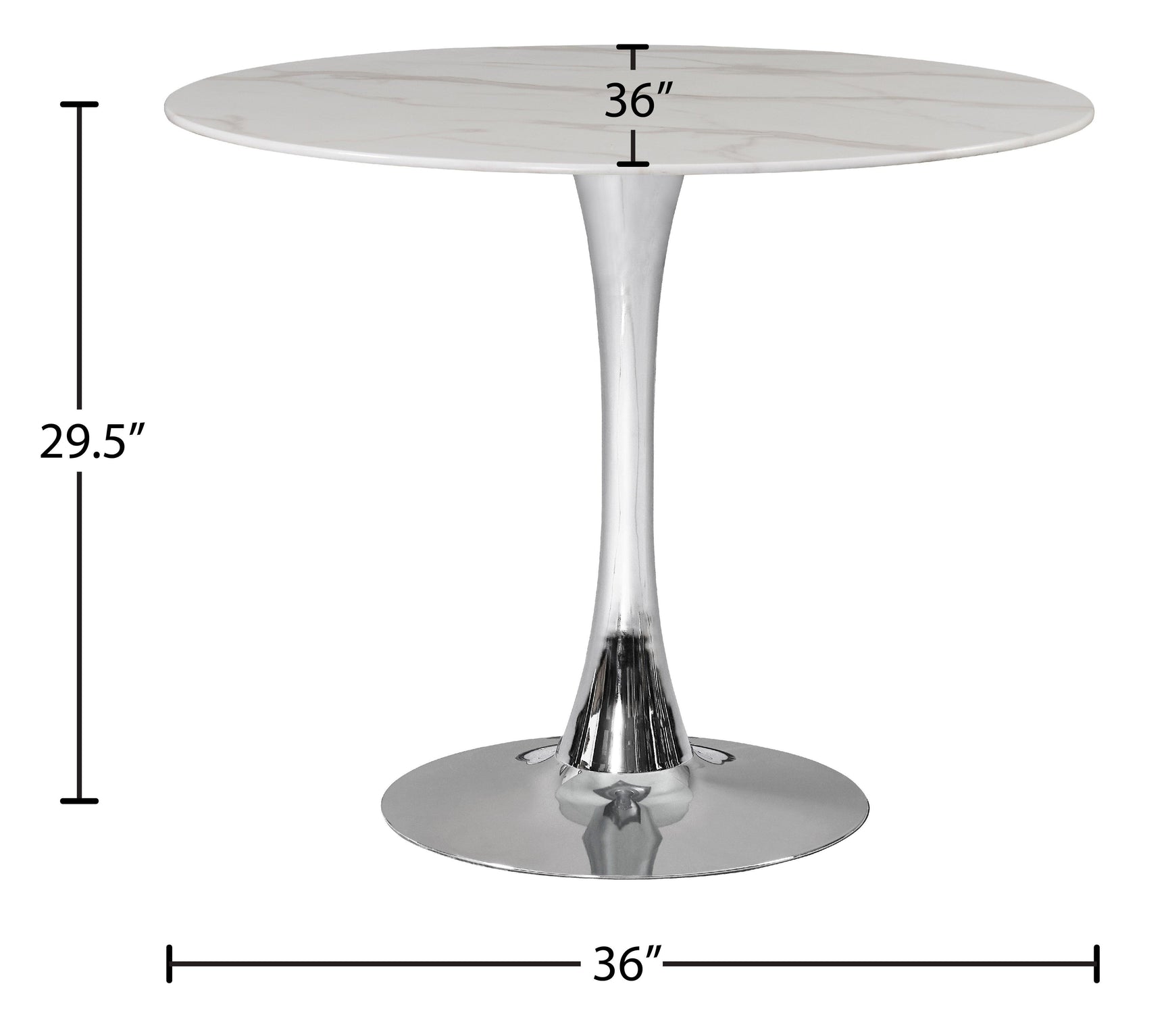 Tulip Silver 36" Dining Table - Ella Furniture