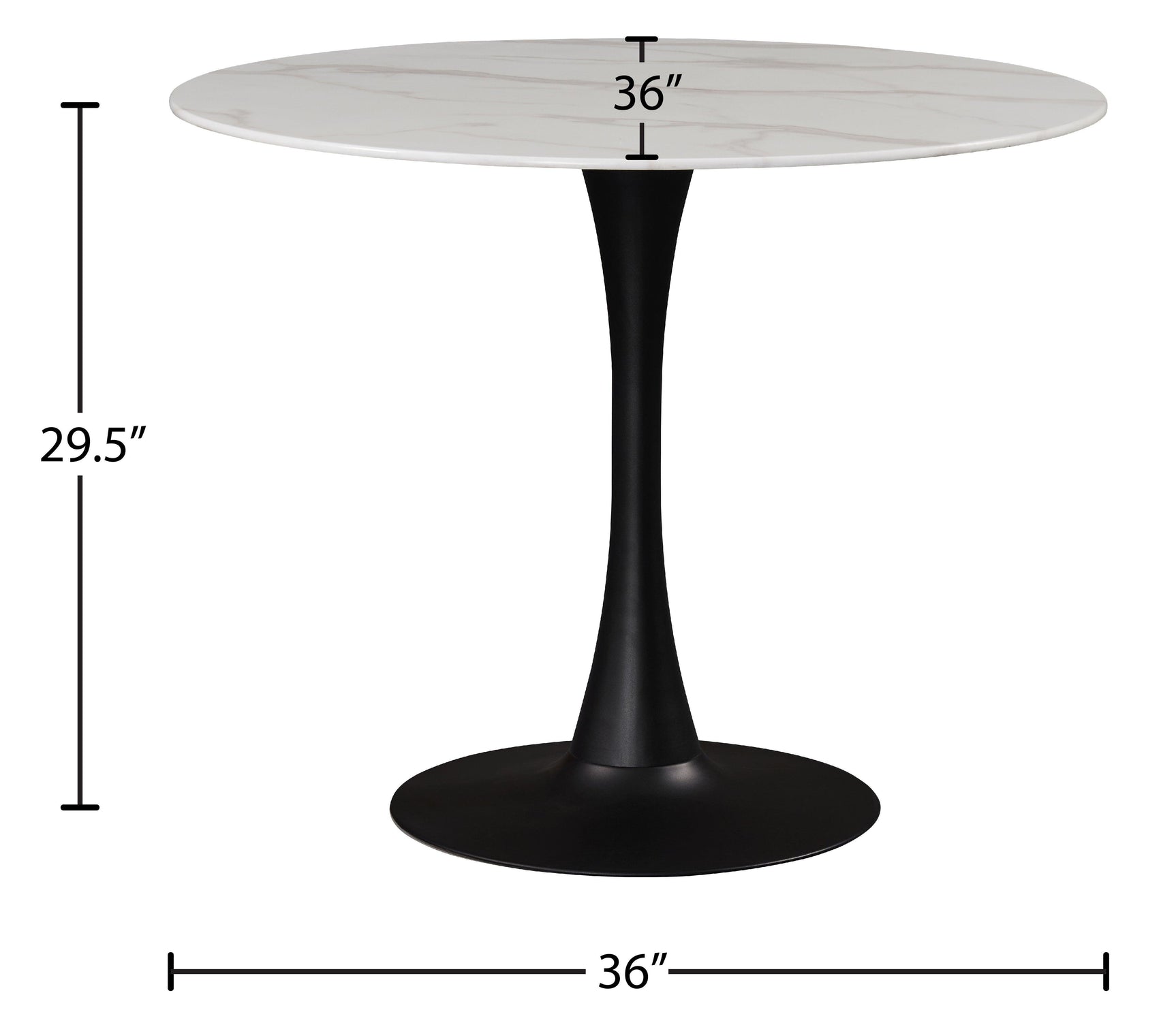 Tulip Black 36" Dining Table - Ella Furniture