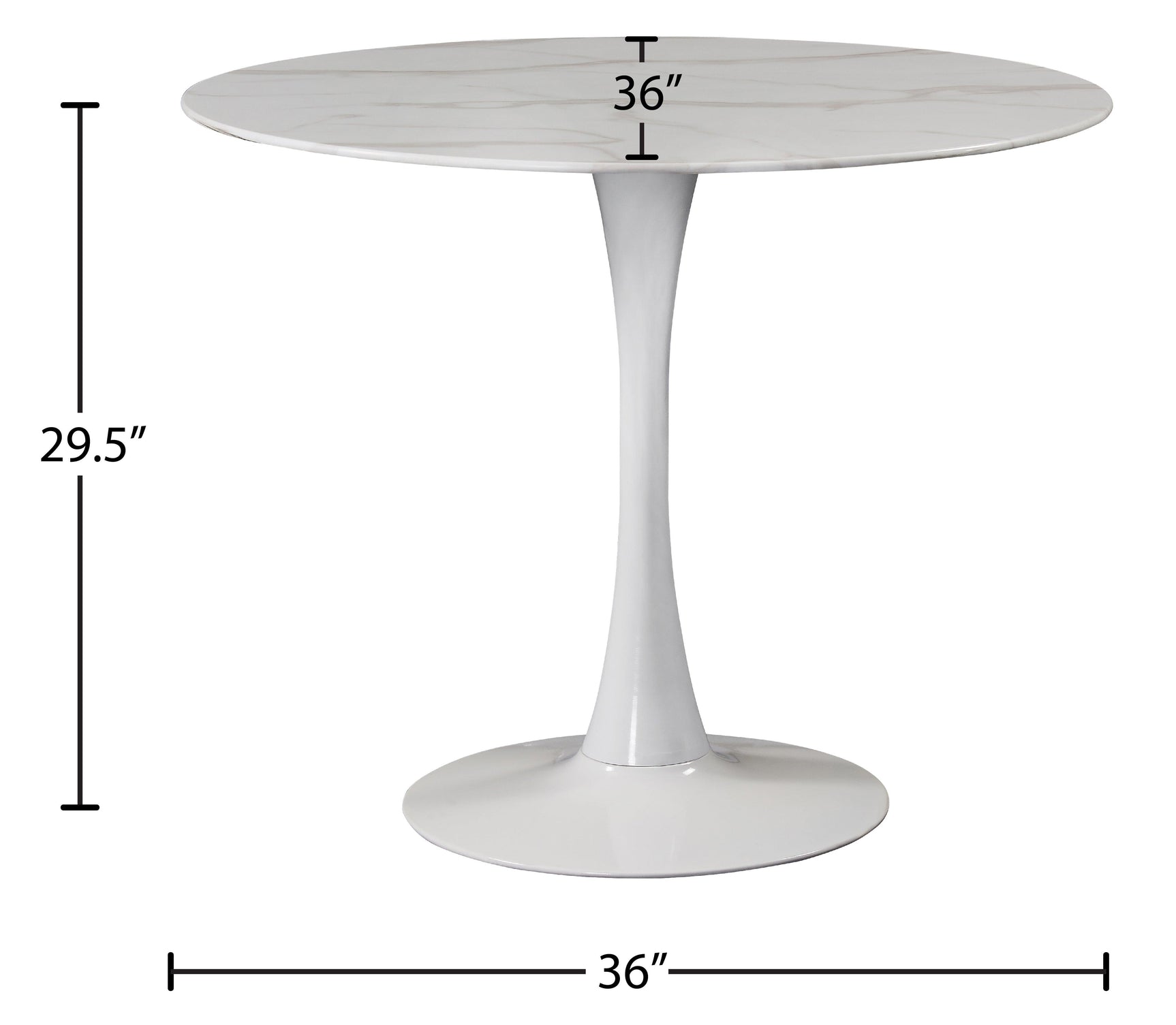 Tulip White 36" Dining Table - Ella Furniture