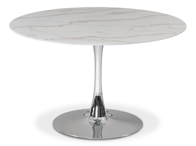 Tulip Silver 48" Dining Table - Ella Furniture