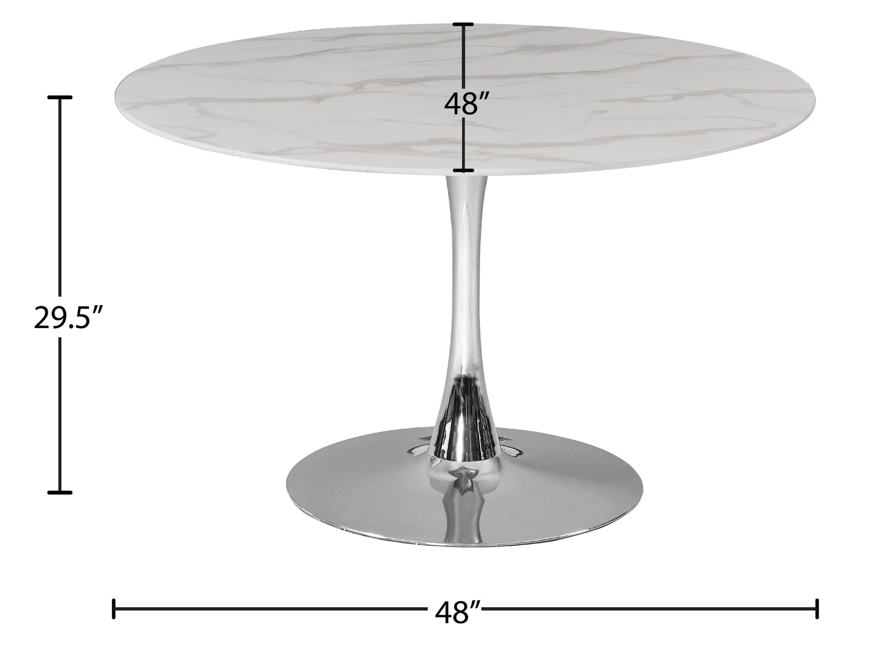 Tulip Silver 48" Dining Table - Ella Furniture