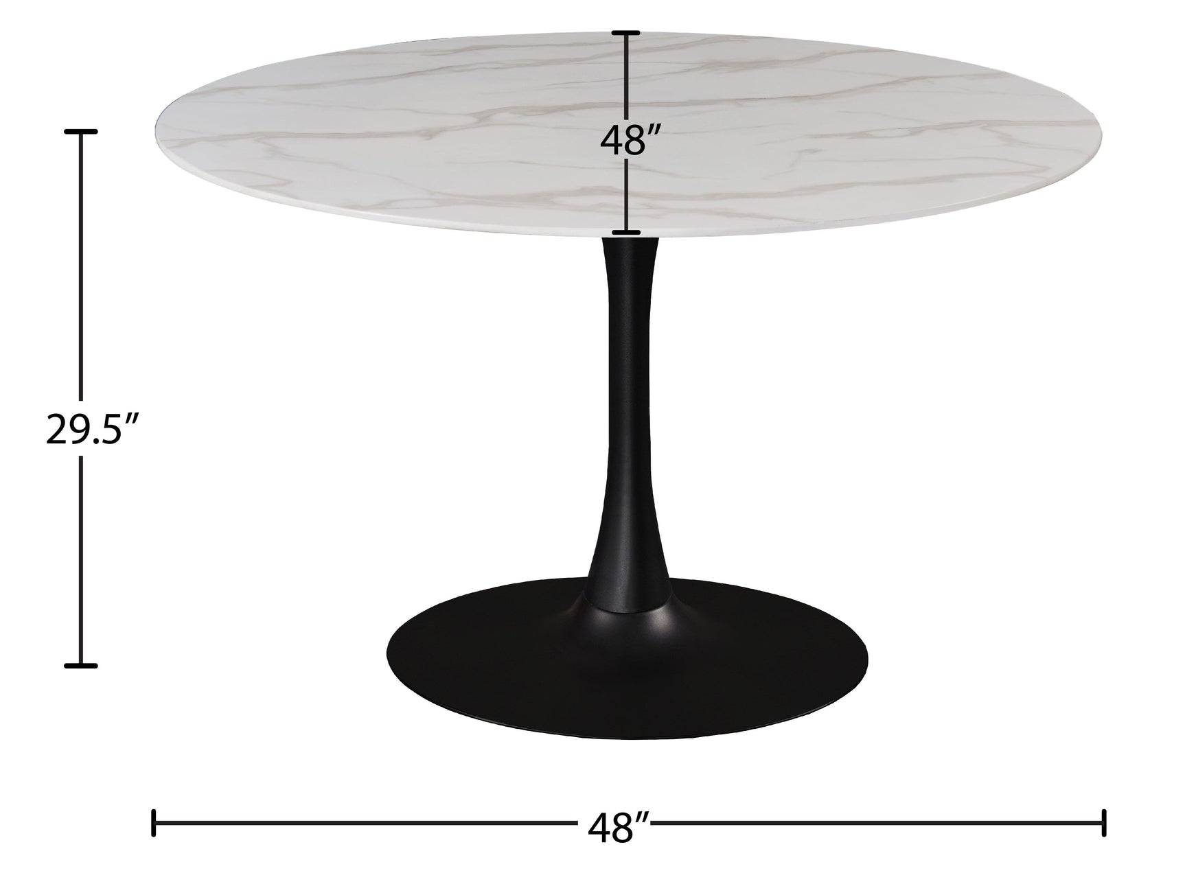 Tulip Black 48" Dining Table - Ella Furniture