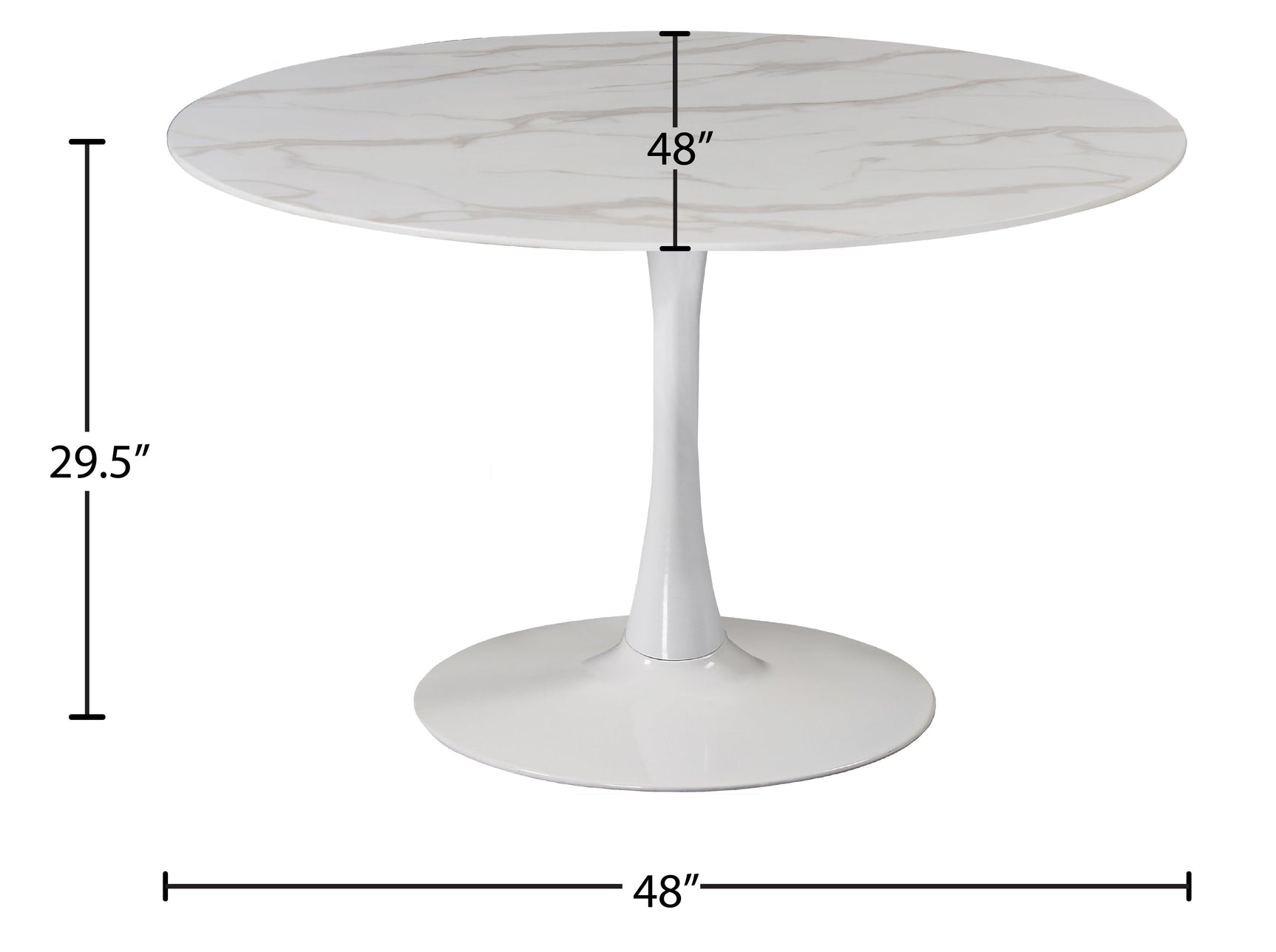 Tulip White 48" Dining Table - Ella Furniture