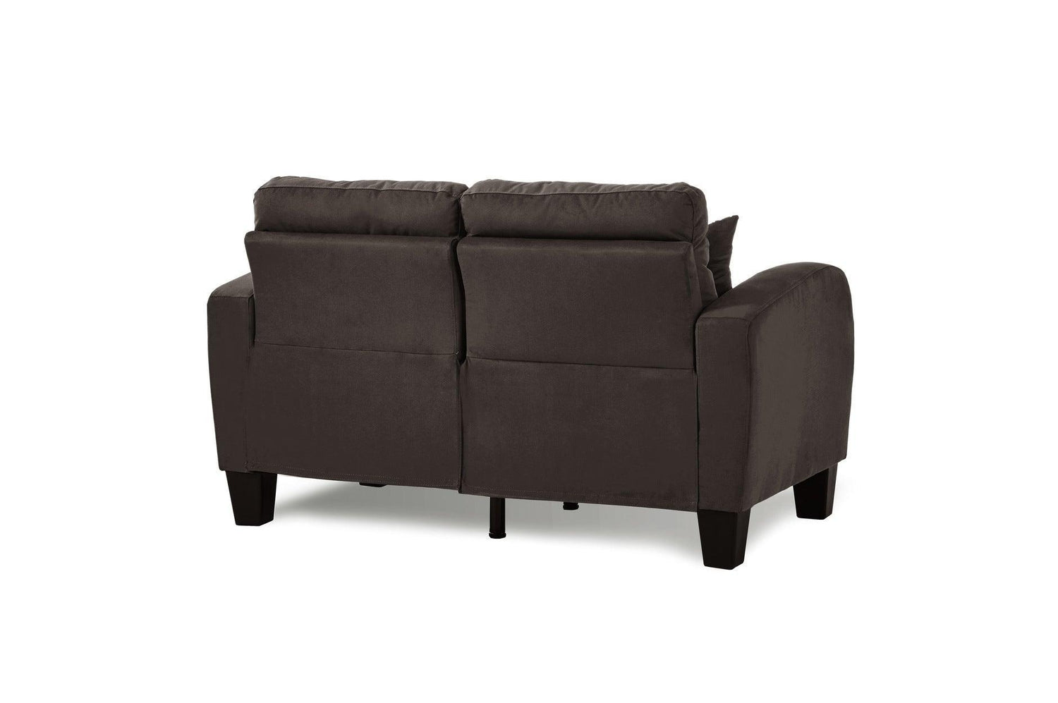 Sinclair Chocolate Solid Wood And Plywood Textured Fabric Upholstery Tufted Sofa And Love Seat - Ella Furniture