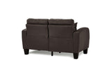 Sinclair Chocolate Solid Wood And Plywood Textured Fabric Upholstery Tufted Sofa And Love Seat - Ella Furniture