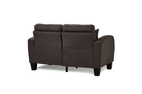 Sinclair Chocolate Solid Wood And Plywood Textured Fabric Upholstery Tufted Sofa And Love Seat - Ella Furniture