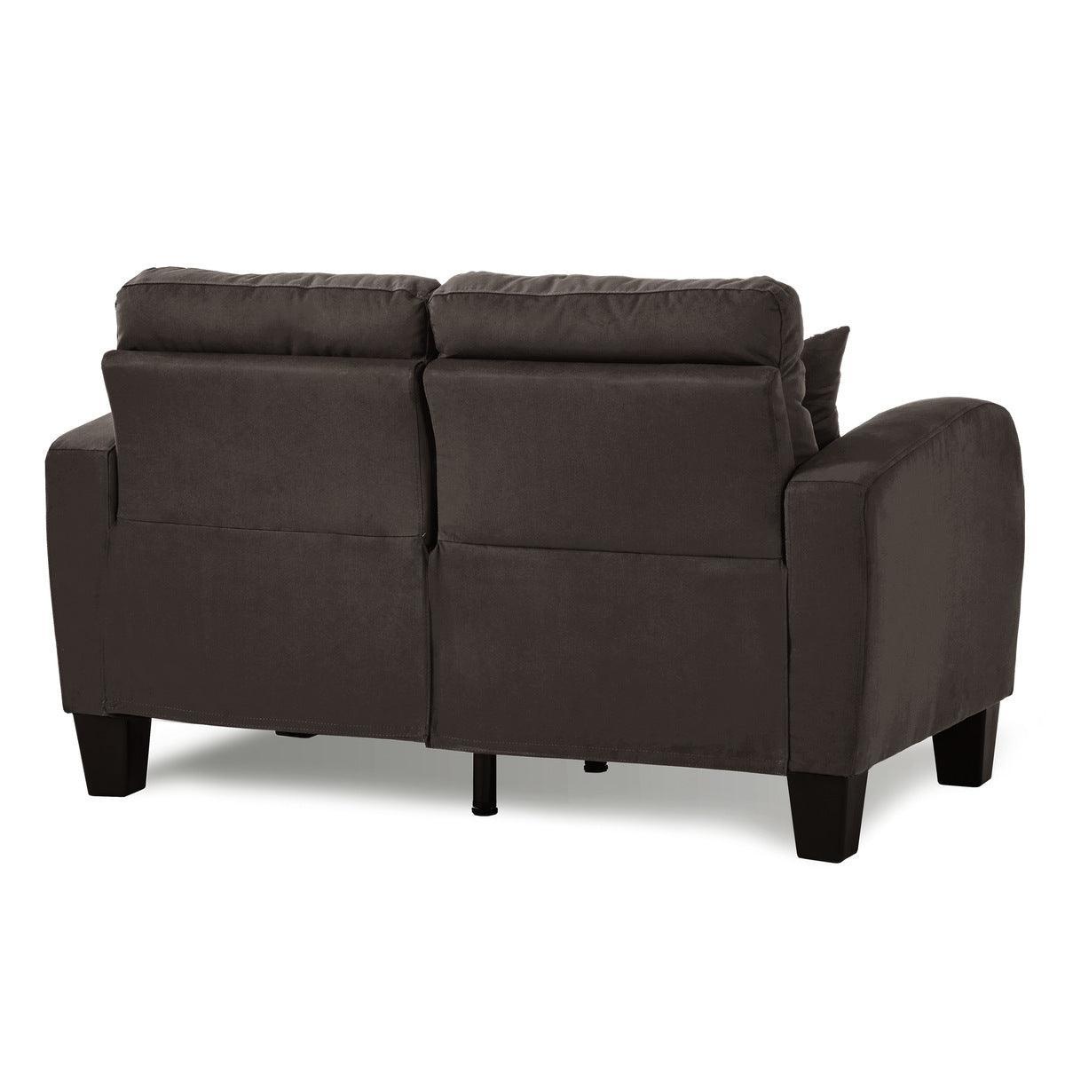 Sinclair Chocolate Solid Wood And Plywood Textured Fabric Upholstered Tufted Loveseat - Ella Furniture