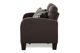 Sinclair Chocolate Solid Wood And Plywood Textured Fabric Upholstery Tufted Sofa And Love Seat - Ella Furniture