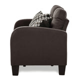 Sinclair Chocolate Solid Wood And Plywood Textured Fabric Upholstered Tufted Loveseat - Ella Furniture