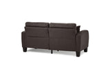 Sinclair Chocolate Solid Wood And Plywood Textured Fabric Upholstery Tufted Sofa And Love Seat - Ella Furniture