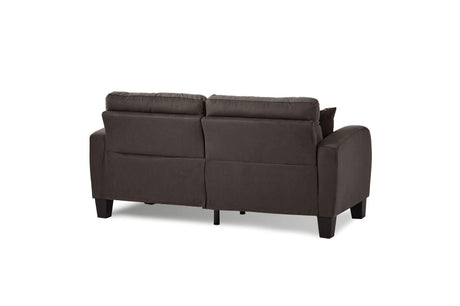 Sinclair Chocolate Solid Wood And Plywood Textured Fabric Upholstery Tufted Sofa And Love Seat - Ella Furniture