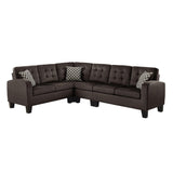 Sinclair Chocolate Solid Wood And Plywood Textured Fabric Upholstery 2-Piece Reversible Sectional - Ella Furniture