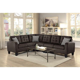 Sinclair Chocolate Solid Wood And Plywood Textured Fabric Upholstery 2-Piece Reversible Sectional - Ella Furniture