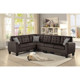 Sinclair Chocolate Solid Wood And Plywood Textured Fabric Upholstery 2-Piece Reversible Sectional - Ella Furniture