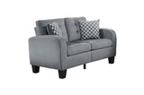 Sinclair Gray Solid Wood And Plywood Textured Fabric Upholstery Tufted Sofa And Love Seat - Ella Furniture