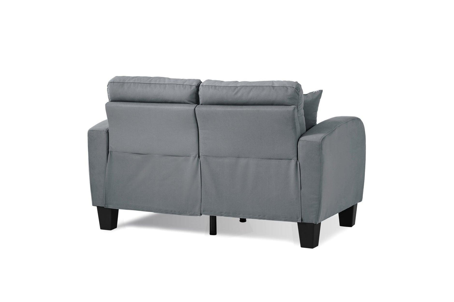 Sinclair Gray Solid Wood And Plywood Textured Fabric Upholstery Tufted Sofa And Love Seat - Ella Furniture