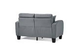 Sinclair Gray Solid Wood And Plywood Textured Fabric Upholstery Tufted Sofa And Love Seat - Ella Furniture