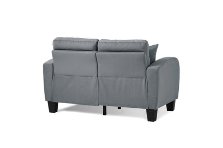 Sinclair Gray Solid Wood And Plywood Textured Fabric Upholstery Tufted Sofa And Love Seat - Ella Furniture