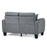 Sinclair Gray Solid Wood And Plywood Textured Fabric Upholstered Tufted Loveseat - Ella Furniture
