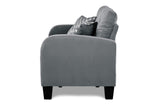 Sinclair Gray Solid Wood And Plywood Textured Fabric Upholstery Tufted Sofa And Love Seat - Ella Furniture