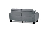 Sinclair Gray Solid Wood And Plywood Textured Fabric Upholstery Tufted Sofa And Love Seat - Ella Furniture