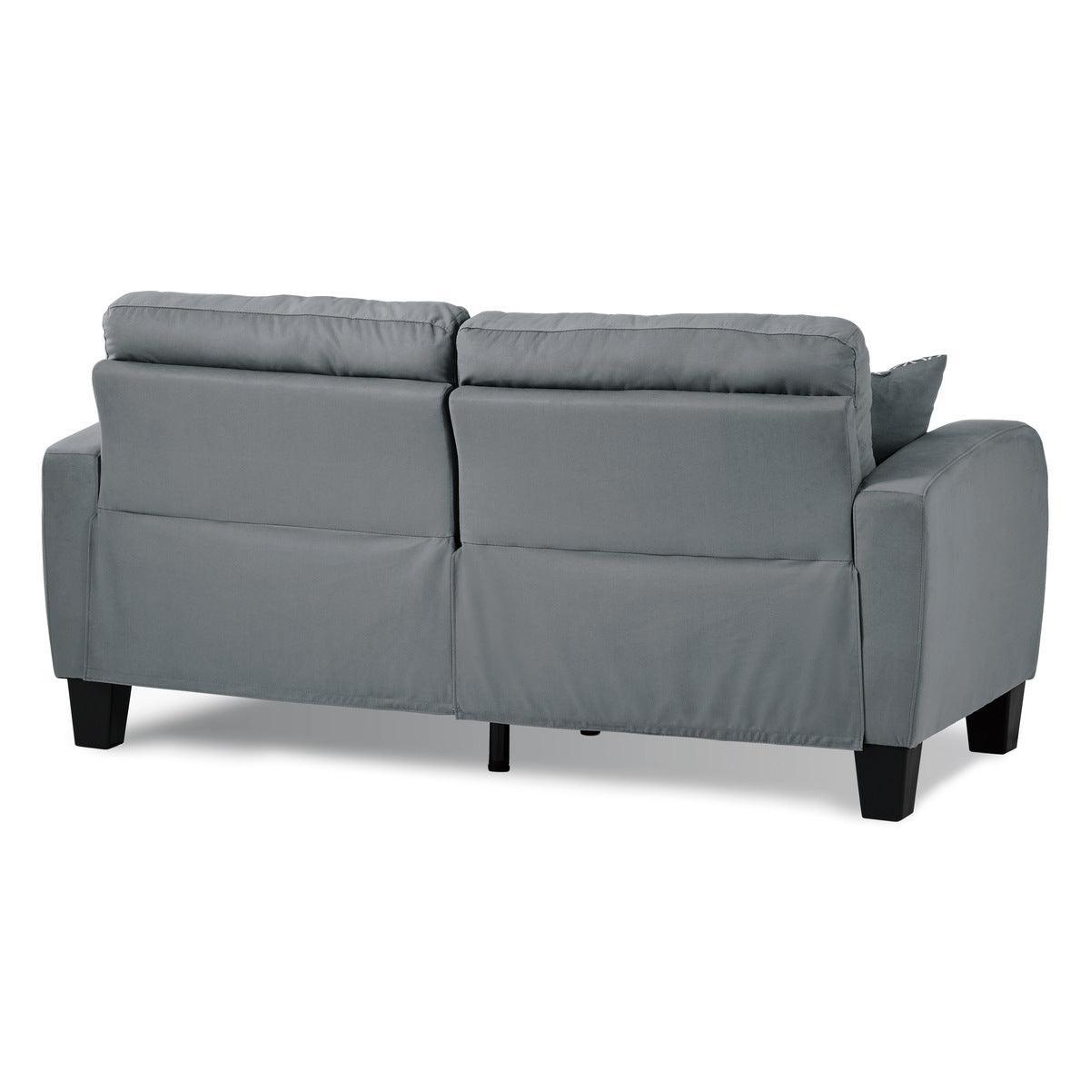 Sinclair Gray Contemporary Solid Wood And Plywood Textured Fabric Upholstered Tufted Sofa - Ella Furniture