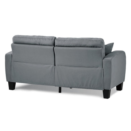 Sinclair Gray Contemporary Solid Wood And Plywood Textured Fabric Upholstered Tufted Sofa - Ella Furniture