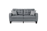 Sinclair Gray Solid Wood And Plywood Textured Fabric Upholstery Tufted Sofa And Love Seat - Ella Furniture