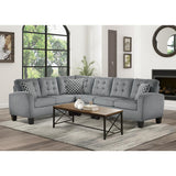 Sinclair Gray Solid Wood And Plywood Textured Fabric Upholstery 2-Piece Reversible Sectional - Ella Furniture