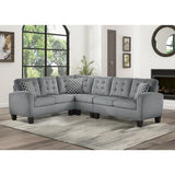 Sinclair Gray Solid Wood And Plywood Textured Fabric Upholstery 2-Piece Reversible Sectional - Ella Furniture