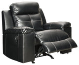 Kempten Black Faux Leather Recliner - Ella Furniture
