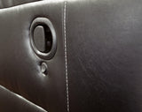 Kempten Black Faux Leather Reclining Loveseat With Console - Ella Furniture