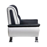 Veloce Black And White Contemporary Solid Wood And Plywood Faux Leather Polyester Upholstery Chair - Ella Furniture