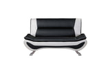 Veloce Black And White Modern Contemporary Faux Leather Upholstered Tufted 2Pc Set: Sofa, Love - Ella Furniture