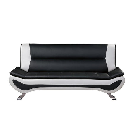 Veloce Black And White Contemporary Solid Wood And Plywood Faux Leather Polyester Upholstery Sofa - Ella Furniture