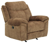 Huddle-up Nutmeg Microfiber Recliner - Ella Furniture