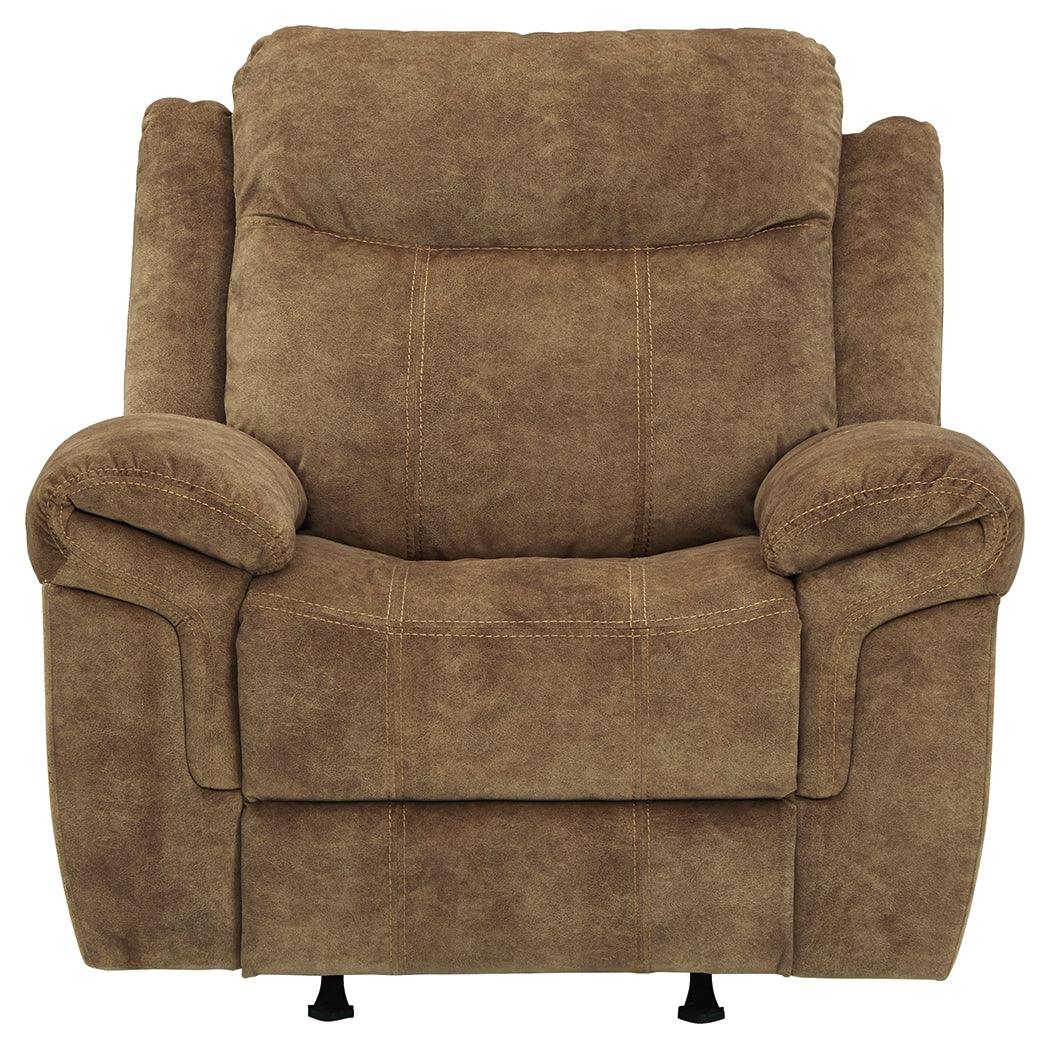 Huddle-up Nutmeg Microfiber Recliner - Ella Furniture