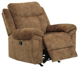 Huddle-up Nutmeg Microfiber Recliner - Ella Furniture