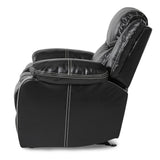 Bastrop Black Glider Solid Wood And Plywood Premium Faux Leather Upholstered Reclining Chair - Ella Furniture