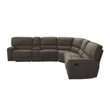 Shreveport Brown Solid Wood And Plywood Fabric Upholstered 6-Piece Modular Reclining Sectional - Ella Furniture