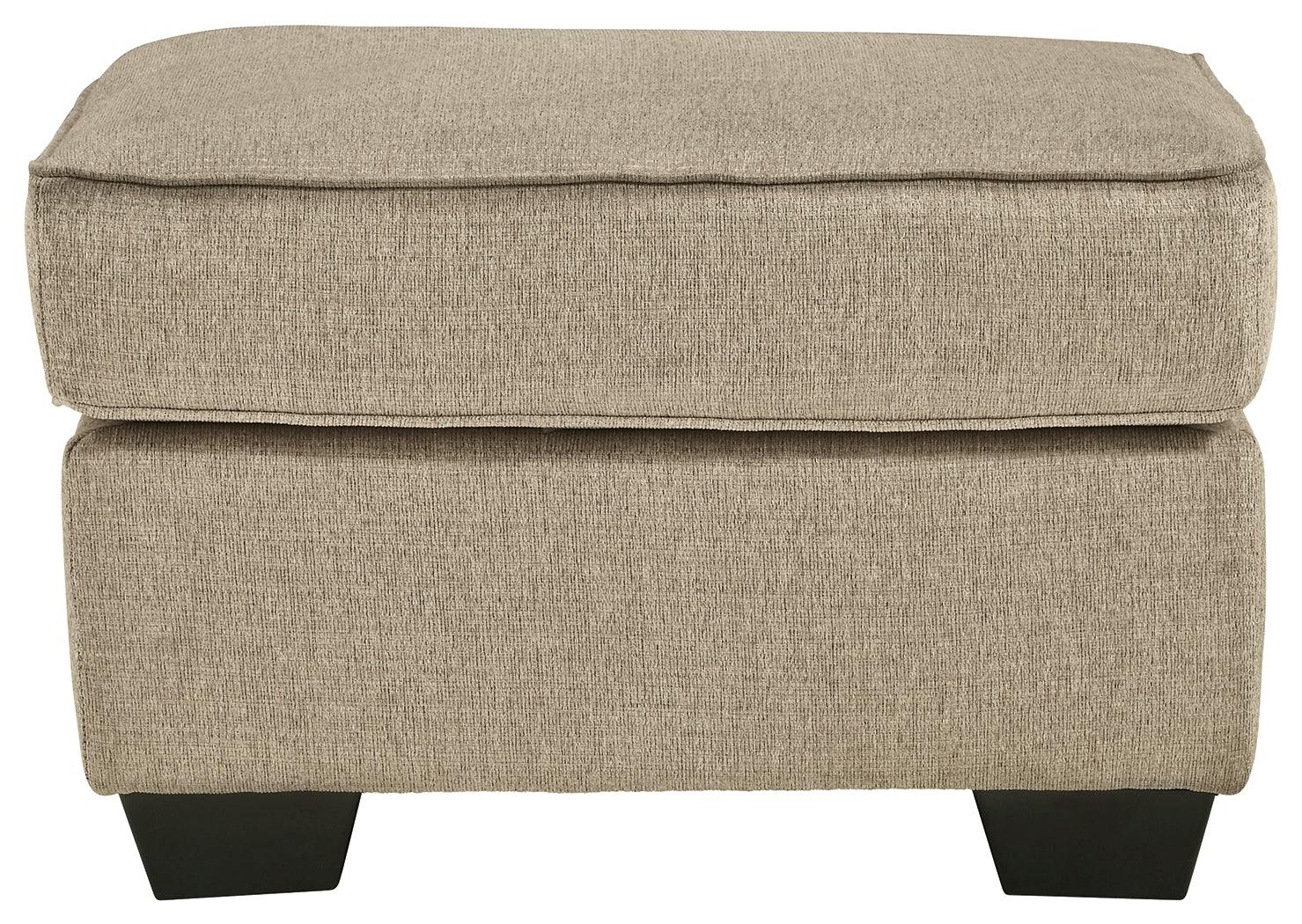 Ardmead Putty Chenille Ottoman - Ella Furniture