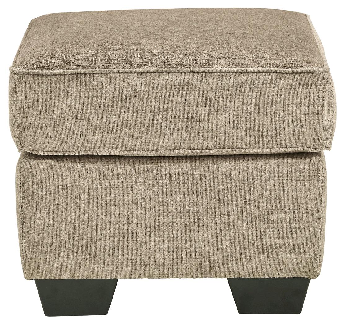 Ardmead Putty Chenille Ottoman - Ella Furniture