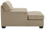 Ardmead Putty Chenille Chaise - Ella Furniture