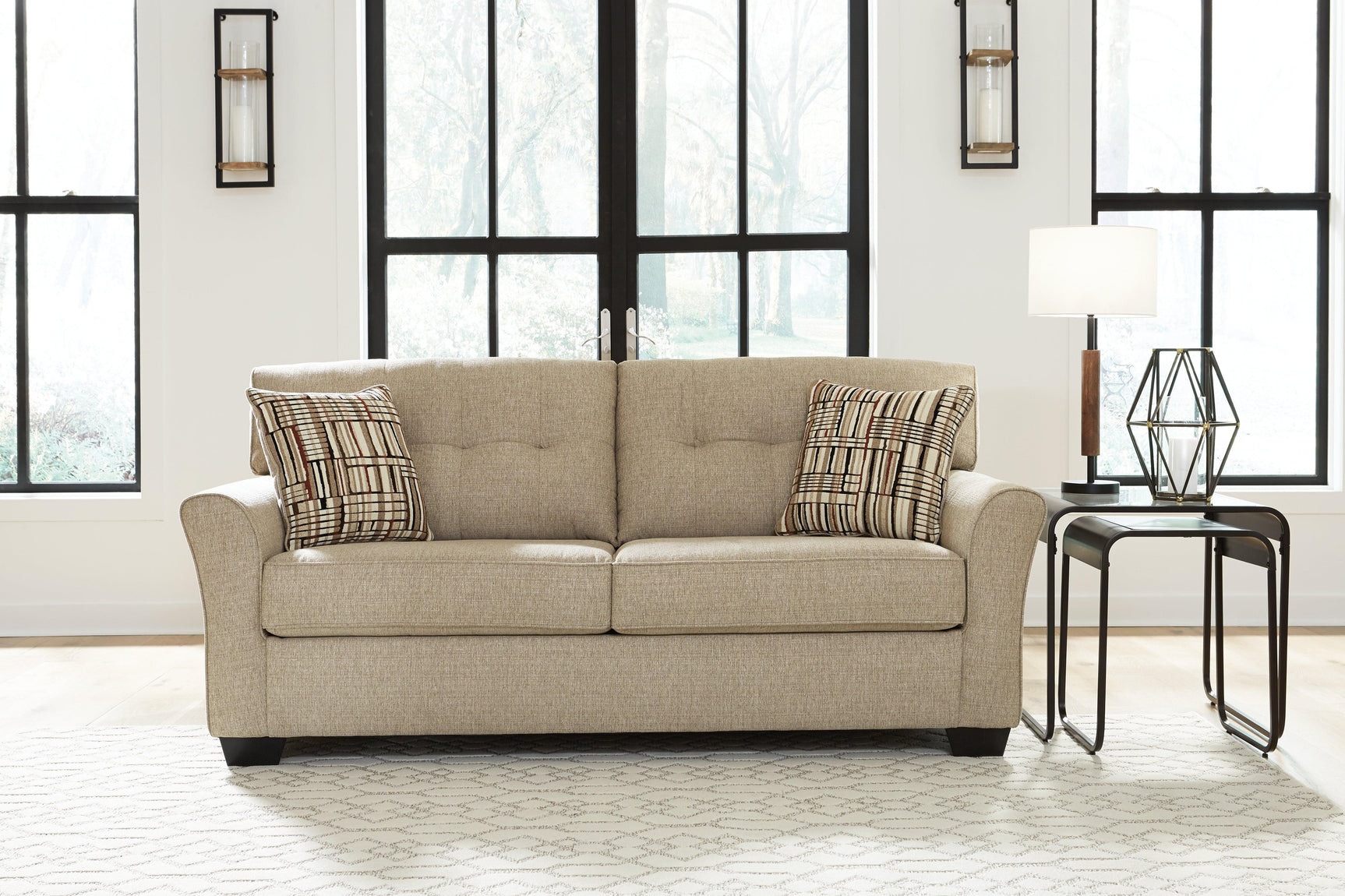 Ardmead Putty Chenille Sofa - Ella Furniture