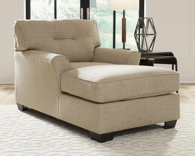 Ardmead Putty Chenille Chaise - Ella Furniture