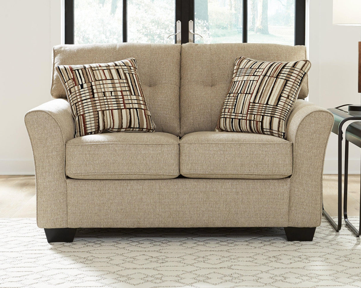 Ardmead Putty Chenille Loveseat - Ella Furniture